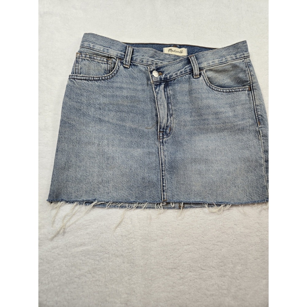 Madewell perfect vi tage style frayed hem y2k style denim mini skirt size 26